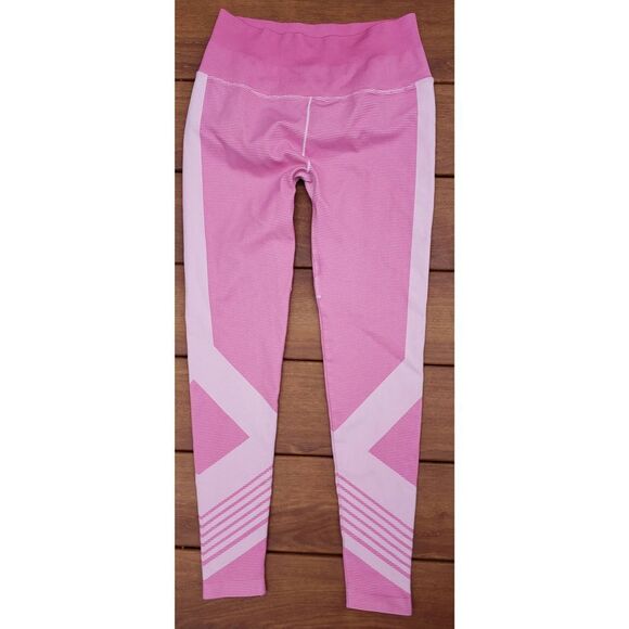 NWOT NUX PINK TWO TONED COMPRESSION HIGH WAISTED LEGGINGS SIZE LARGE - Picture 1 of 7